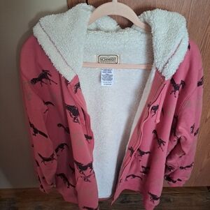 Womens Plus Size Pink Horse Print Jacket
